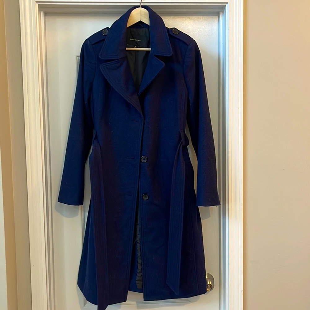 Navy Banana Republic pea coat